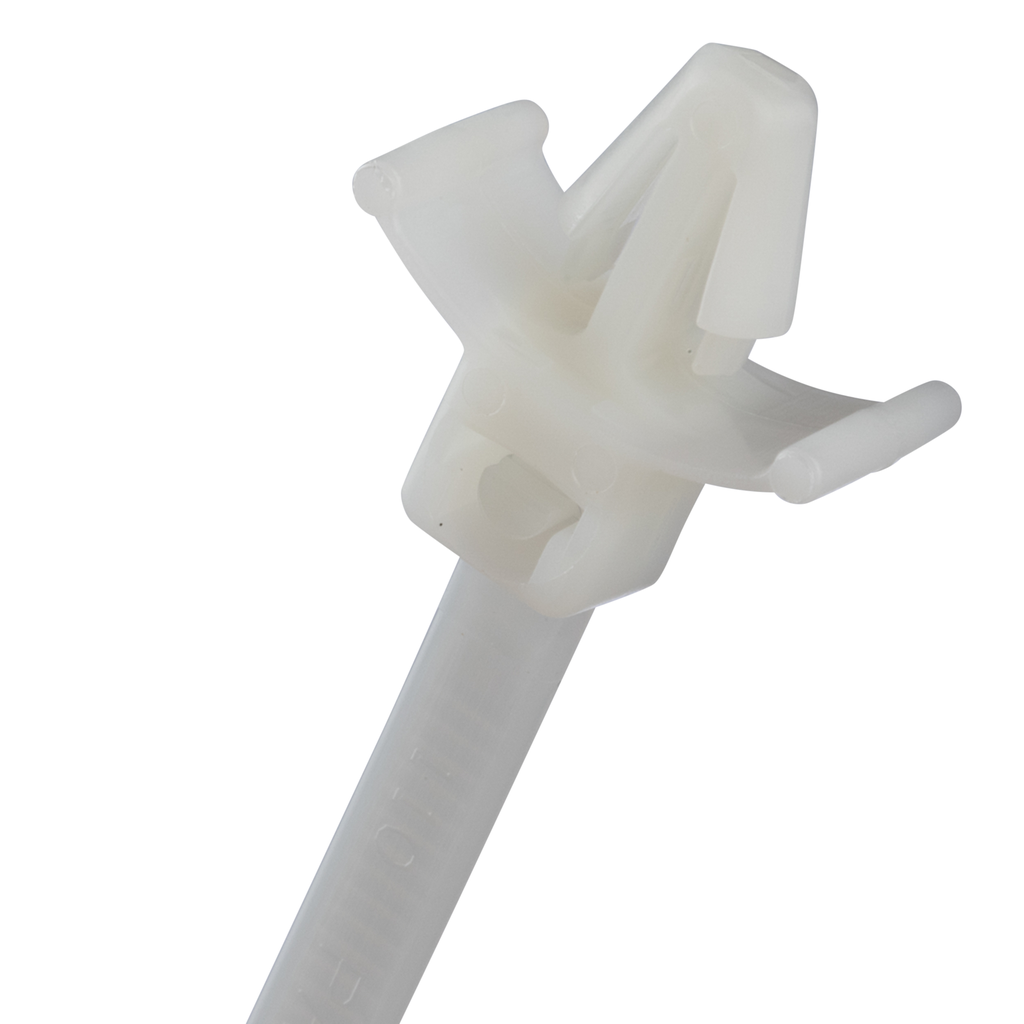 Product image for Panduit PLWP1M-D Wing Push Mount Cable Tie, PA6.6, 4.3"L, 18lb, PK500