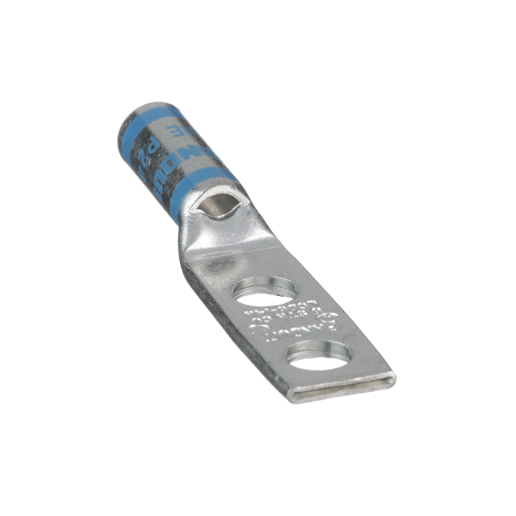 Mayer-DDS-Pan-Lug™ LCD6-14A-L Comp. Lug, 6, Tin Plt Copper, Two 1/4" Stud, 0.63" Spacing-2