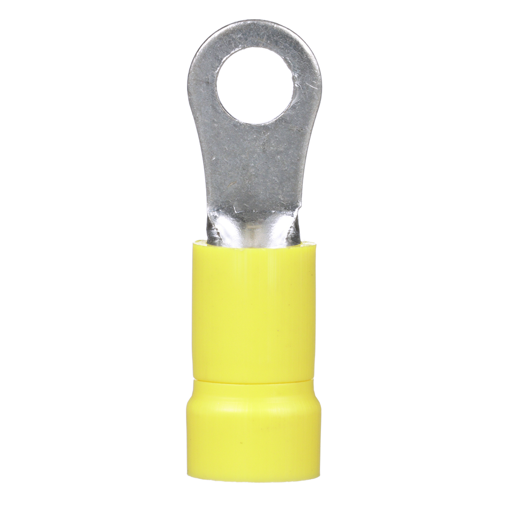 Mayer-DDS-Pan-Term® PV10-8R-L Ring Terminal, Yellow, Vinyl, 10-12 AWG, PK50-1