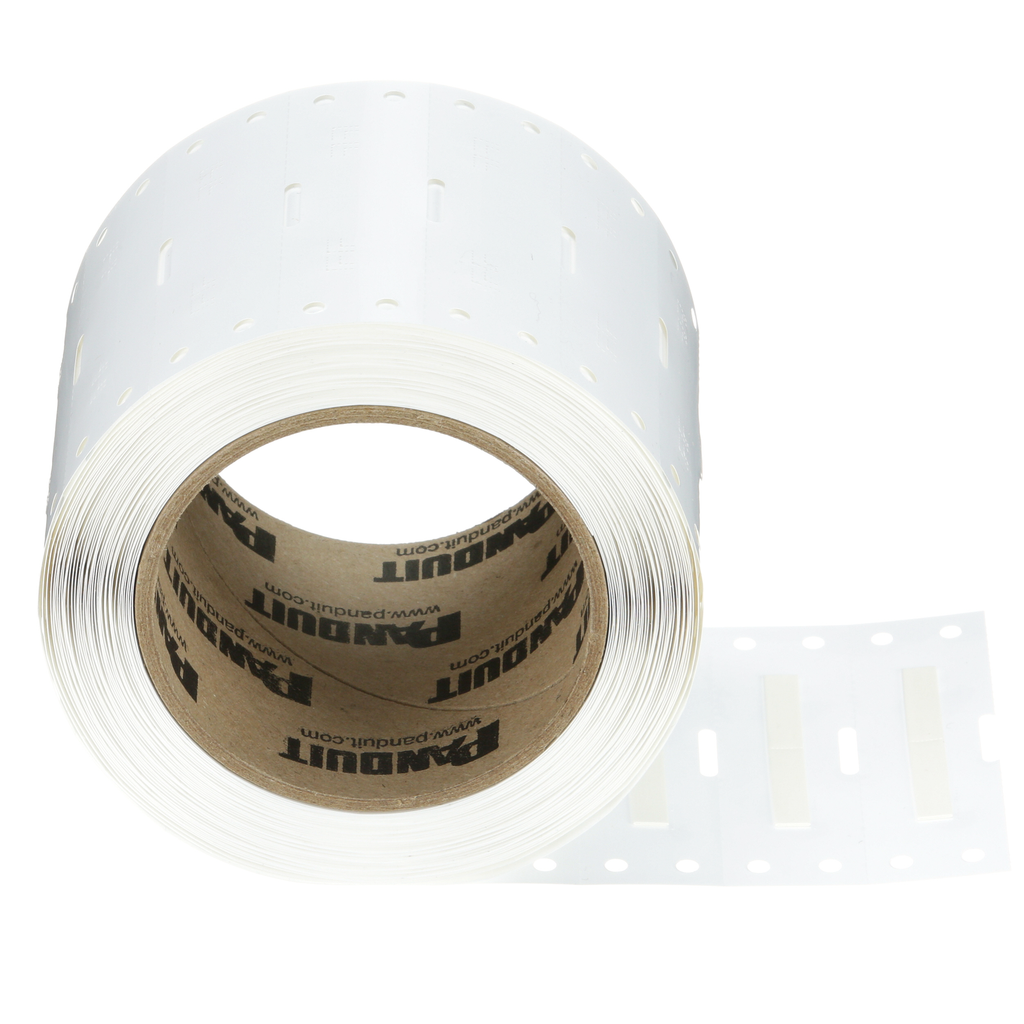 Product image for Panduit H150X034H1T 1.5 x 0.34 Inch 18 to 12 AWG White Polyolefin Heat Shrink Label