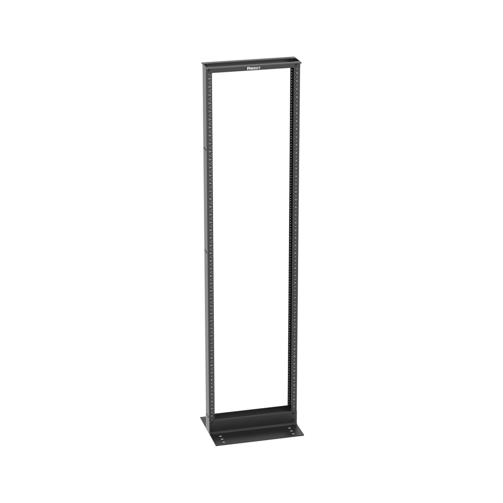 Product image for Panduit R2PW 2-Post Rack, 45RU, #12-24 Threaded E-Rails, Aluminum, 23 in. Wide, Black