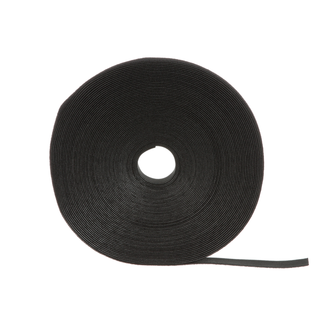 Product image for Panduit HLS-75R0 Hook & Loop Roll, 75'L (22.9m), .75"W (19.1mm), Black