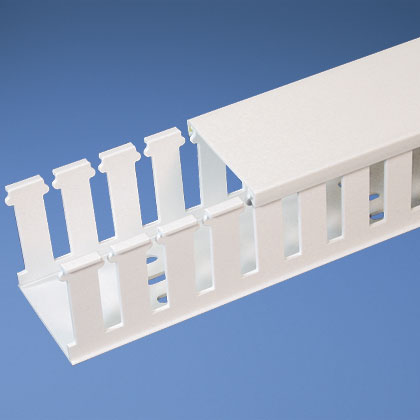 Product image for Panduit NE4X5WH6 Wide Slot Duct, White, Hal-Free PPO, 5.06"x4.25", PK6