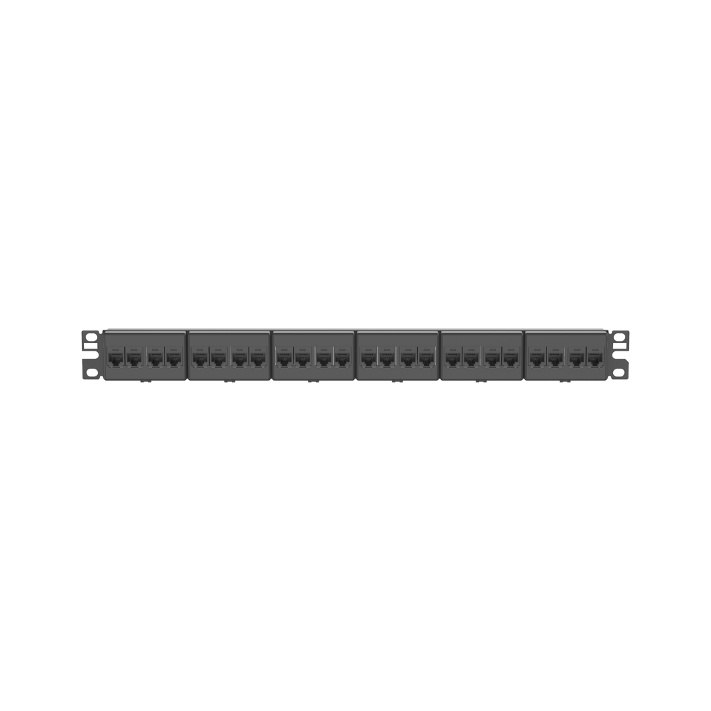 Product image for Panduit CP24688BL Cat 6 Coupler Patch Panel, 24 Ports, 1 RU, Black