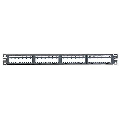 Product image for Panduit CPPL24M6BLY 24-Port Modular Snap-In Face Plate Patch Panel