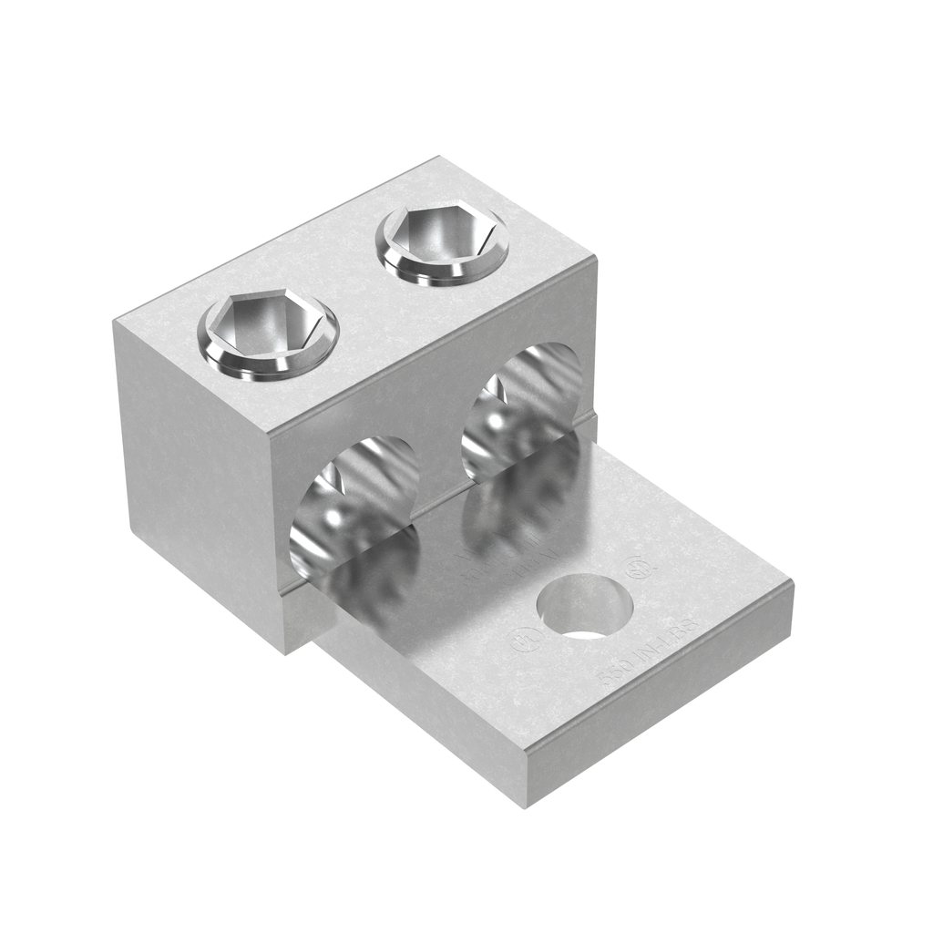 Mayer-DDS-Pan-Lug™ LAM2A600-12-6Y Mech Con-Lugs, 600, Tin Plt Al, Strt, One 1/2" Stud, PK6-1