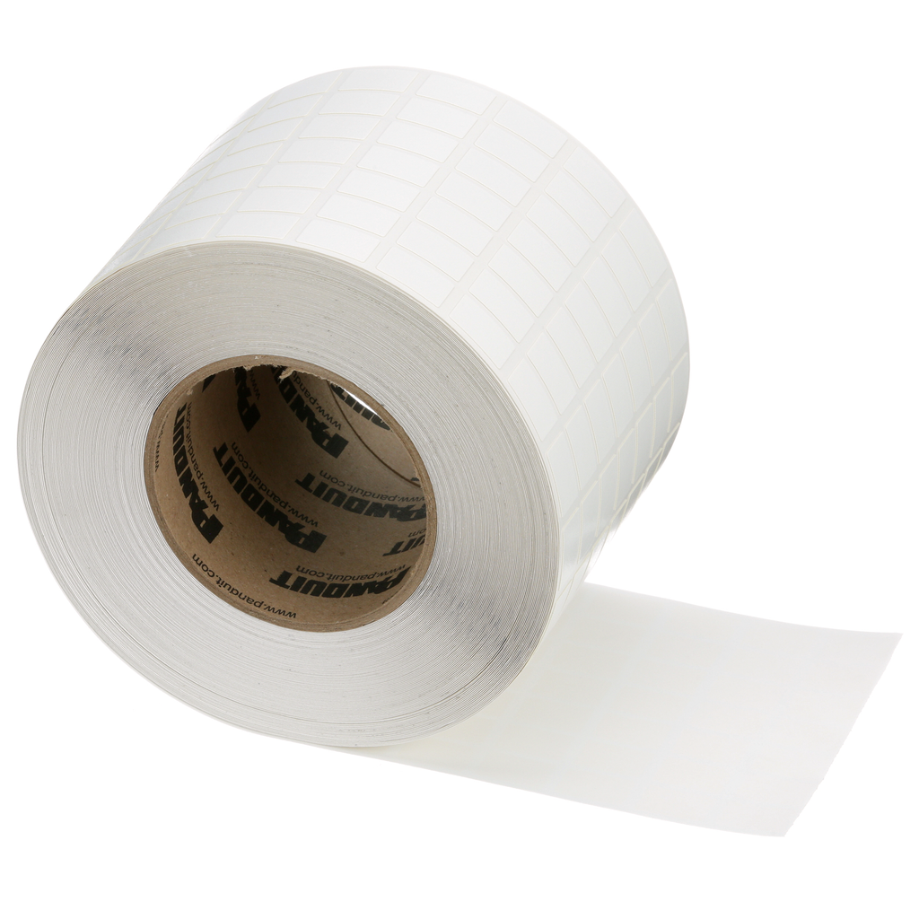 Product image for Panduit N050X075CBT N050X075CBT Non-Laminating Label, Vinyl Cloth, White, TT, 0.75"x0.5", PK10000