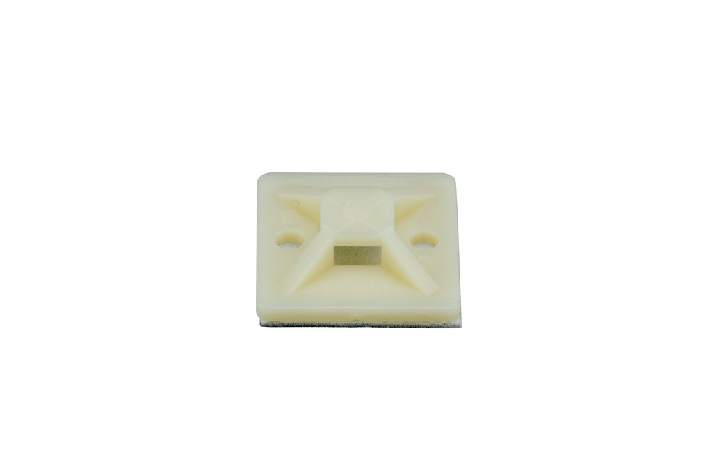 Mayer-DDS-StrongHold™ SMP16A-C Cable Tie Mount, Natural, PA 6.6, Rubber Adh., 1"x1", PK100-1