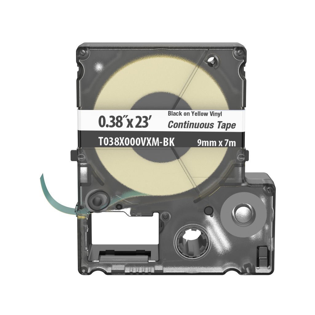 Panduit T038X000VXM-BK MP Printer Continuous Tape, Safety & ID, Vinyl, Black/Yl, .38" W Product image for Panduit T038X000VXM-BK MP Printer Continuous Tape, Safety & ID, Vinyl, Black/Yl, .38" W