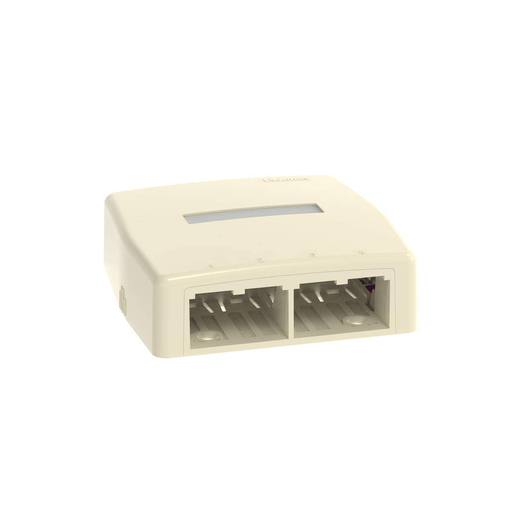 Product image for Panduit CBXQ4EI-A Surface Mount Boxes, Quick Release, 4 Port, Electric Ivory