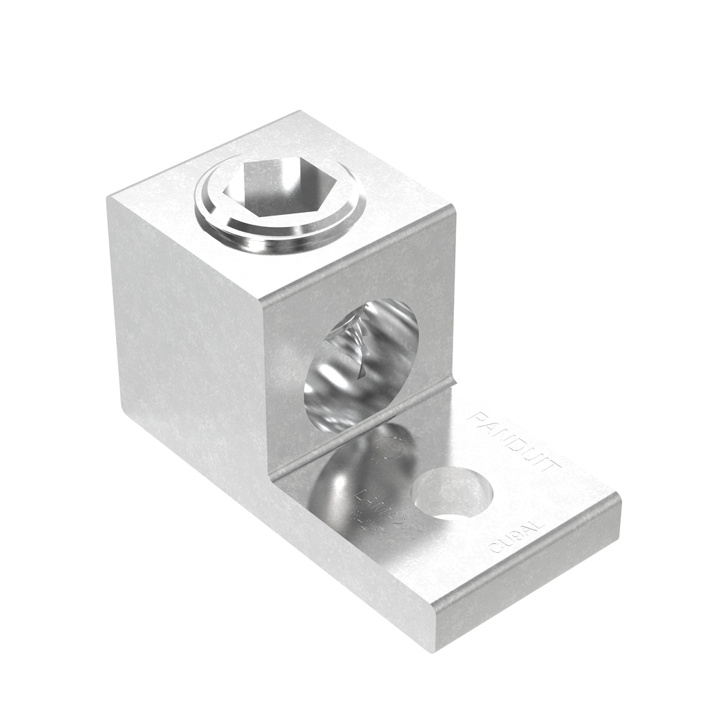 Mayer-DDS-Pan-Lug™ LAMA250-56-QY Mech Con, One Hole Lug, 250, Tin Plt Al, Strt, 0.31" Stud-1