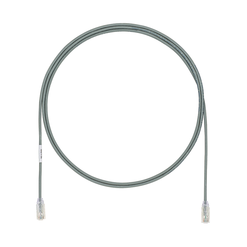 Product image for Panduit UTP28SP6INGY Copper Patch Cord, Cat6, Perf28 AWG, UTP, GY, CM/LSZH, 6in, EA