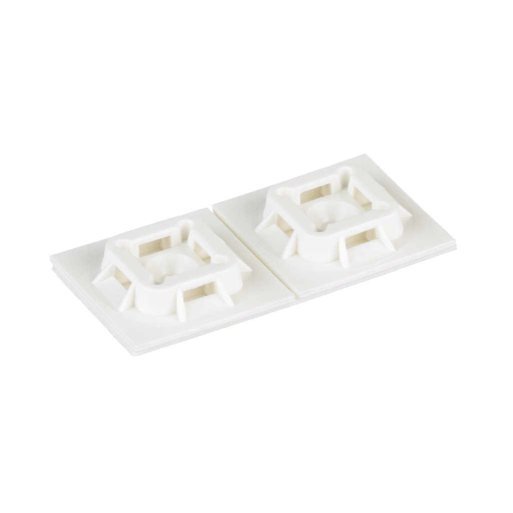 Mayer-DDS-ABM100-A-C Cable Tie Mount, White, PA 6.6, Rubber Adh., 1x1", PK100-2