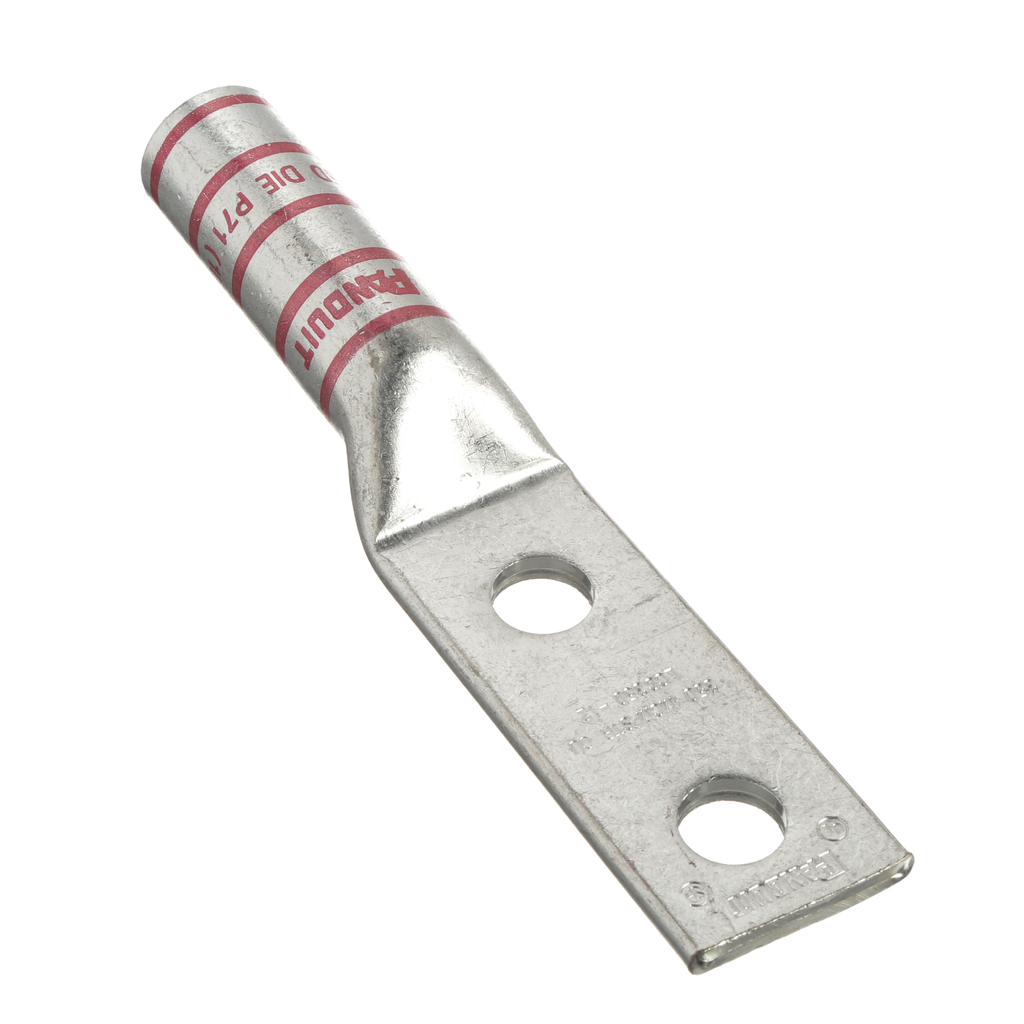 Mayer-DDS-Pan-Lug™ LCC350-12-X Comp. Lug, 350, Tin Plt Copper, Strt, Two 1/2" Stud, PK10-2