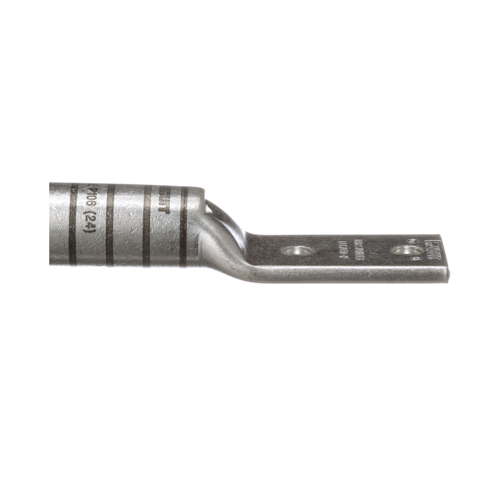 Mayer-DDS-Pan-Lug™ LCD2-38D-Q Comp. Lug, Tin Plt Copper, Strt, Two 3/8" Stud, PK25-2