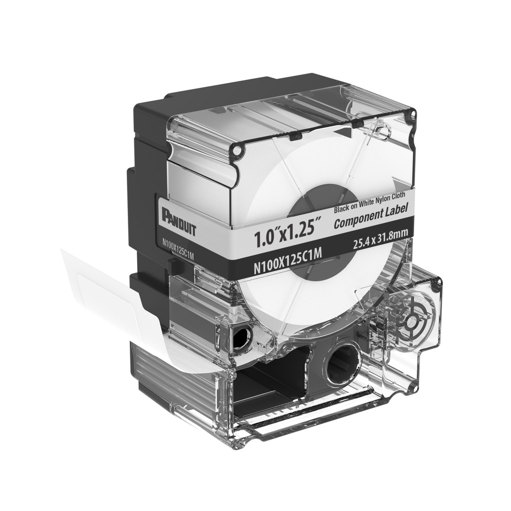Product image for Panduit N100X125C1M PXE Cassette, Adhesive Comp Nylon Cloth, 1" Wx1.25" H, White