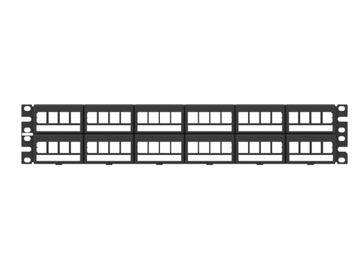 Product image for Panduit NKFPL48 Patch Panel, Front Access, Flat, 48-Port, Black, Labels