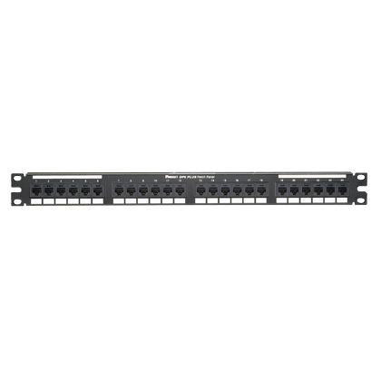 Mayer-DDS-Cat 6 Punchdown Patch Panel, 24 Ports, 1 RU, Black-1