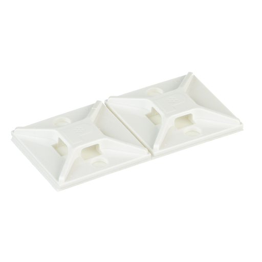 Mayer-DDS-ABM2S-A-C Cable Tie Mount, White, ABS, Rubber Adh., 1x1", PK100-2