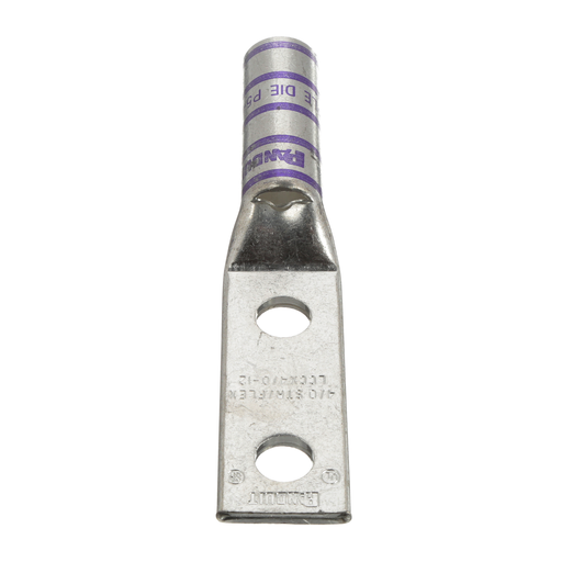 Product image for Panduit LCCX4/0-12-X Pan-Lug&trade; Copper 2 Hole Straight Tongue Compression Lug