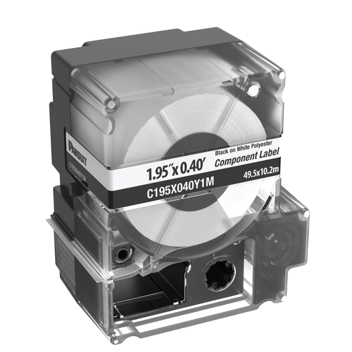 Product image for Panduit C195X040Y1M MP Printer Network Component Label, Polyester, White, 0.4"x1.95"