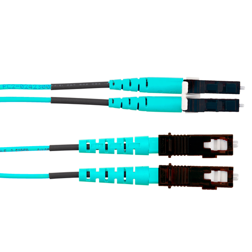 Product image for Panduit FX2ERLNSNSNM002 Fiber Optic Patch Cord, OM3 2-Fiber 3mm PC OFNR Silver Coated Copper Duplex Standard, 20m
