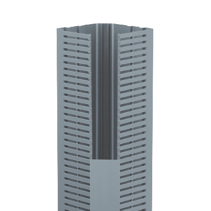 PanelMax™ CWD3LG6 Corner Duct, Lt Gray, PVC, 3.57"x4.4"