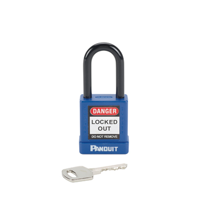 Product image for Panduit PSL-8BU Short Shackle Padlock, Black, 1.58", PK1