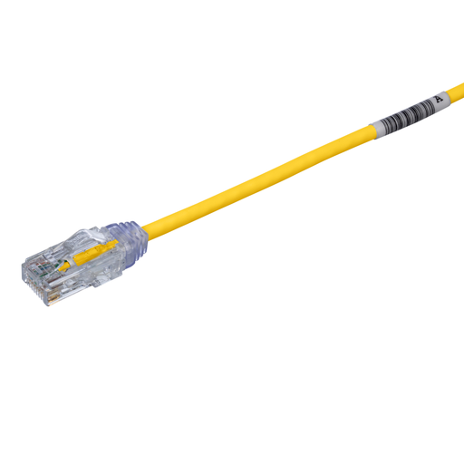 Product image for Panduit UTP28SP8INYL Cat 6 28 AWG UTP Copper Patch Cord, 0.67 ft, Yellow