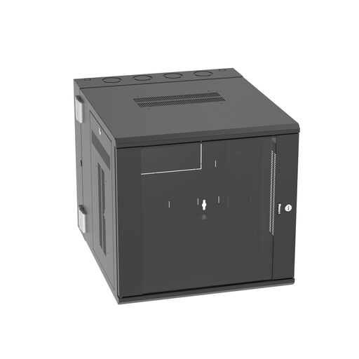 Product image for Panduit PZWMC1230W Wall Mount Cabinet, 12RU, 30" Depth, Windowed Door, Black
