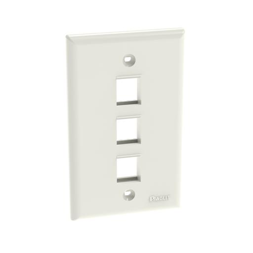 Product image for Panduit NK3FNIW Faceplate, 3-Port, International White