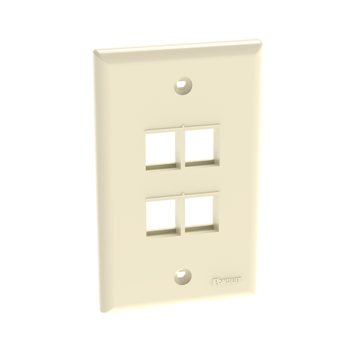 Product image for Panduit NK4FNEI Faceplate, 4-Port, Electric Ivory
