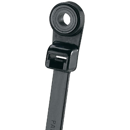 Product image for Panduit PLC4H-S25-TL0 Clamp Tie, 15.1"L (384mm), 1/4 (M6) Screw, Light-Hvy, Weather Resistant, Black
