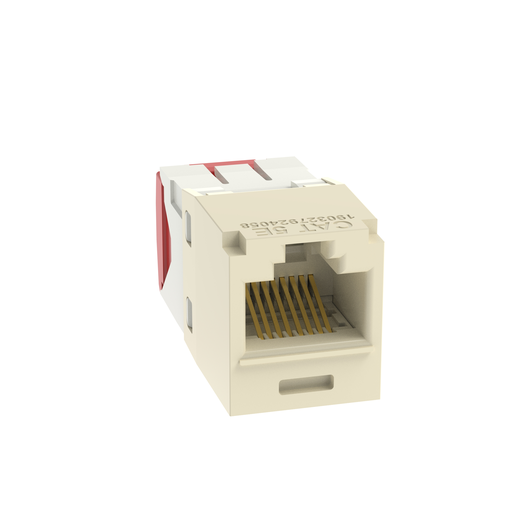 Product image for Panduit CJ5E88TGEI-24 UTP RJ45 Cat 5e TG Jack Module, Electric Ivory, 24 Pack