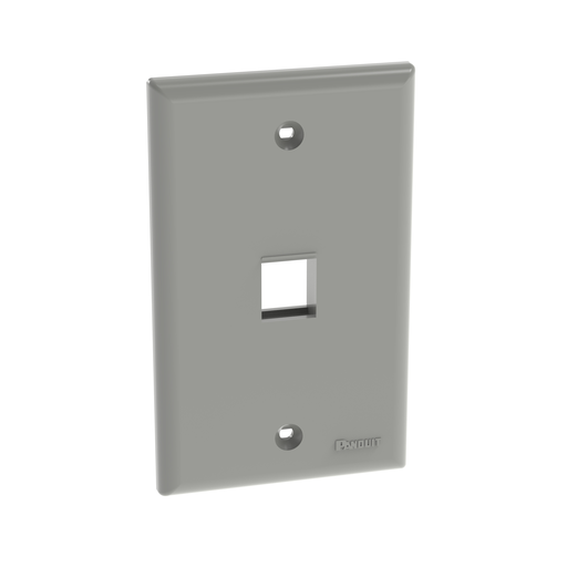 Product image for PAnduit NK1FNIG Faceplate, 1-Port, International Gray