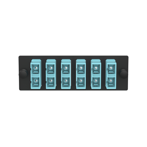 Opticom® Fiber Adapter Panel, OM4, 6 SC Duplex, Aqua