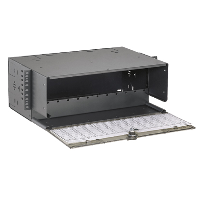 Opticom® Rack Mount Enclosure, Black, 4 RU, 12 FAP/Cassette Slots