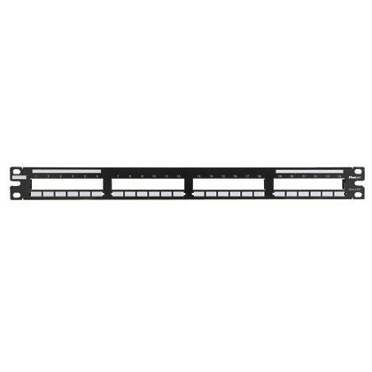 Product image for Panduit QPP24BL Patch Panel, 24 Port, 1 RU, Black