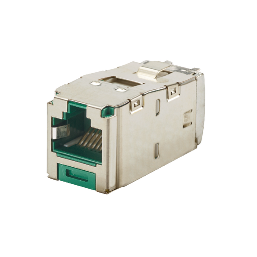 Product image for Panduit CJS6X88TGGRY STP RJ45 Cat 6A TG Jack Module, Green