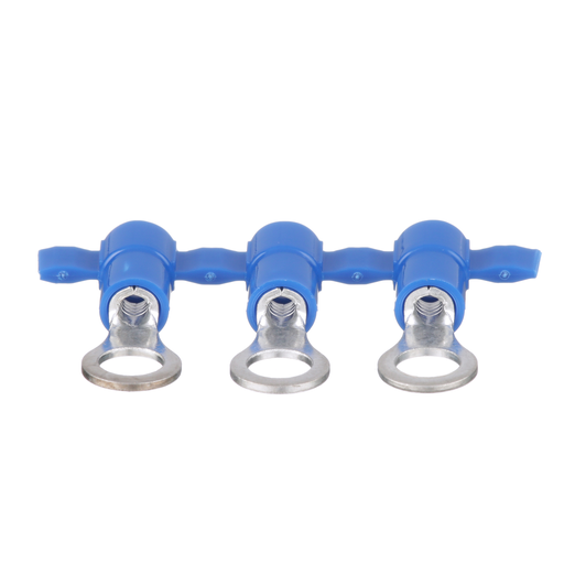 Reel Smart™ PV14-14RB-3K Ring Terminal, Blue, Vinyl, 14-16 AWG, 1/4" Stud