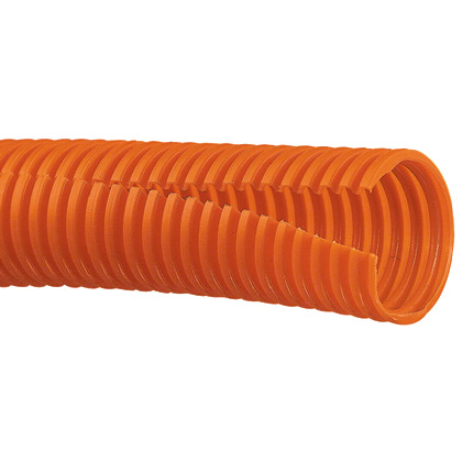 Product image for Panduit CLT100F-1.25M3 Corr. Loom Tubing Split, 0.917" (23.29mm) x 1250', Orangeange,PK1