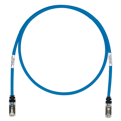 Product image for Panduit STP6X6BU Copper Patch Cord, Cat 6A, S/FTP, 6ft, BU