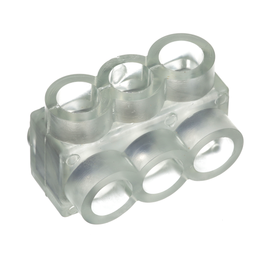 Product image for Panduit PCSB250-3S-6Y Multi-Tap Mech Con, Single Sided, Aluminum / Clear PVC