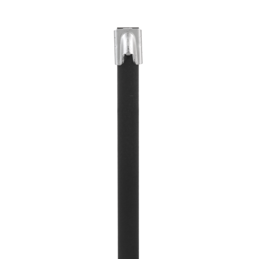 Pan-Steel® MLTFC4H-LP316 Cable Tie, PET Coated SS 316, Black, Heavy, 4" Dia.