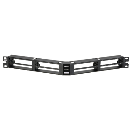 Panduit QAPP48HDBL Angled Patch Panel, 48 Port, 1 RU, Black Product image for Panduit QAPP48HDBL Angled Patch Panel, 48 Port, 1 RU, Black