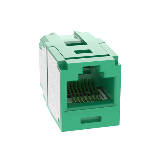 Product image for Panduit CC6X88GR UTP RJ45 Cat 6A Coupler Module, Green