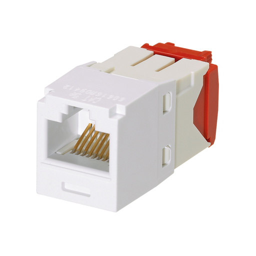 Product image for Panduit CJ5E88TGWH-24 UTP RJ45 Cat 5e TG Jack Module, White, 24 Pack