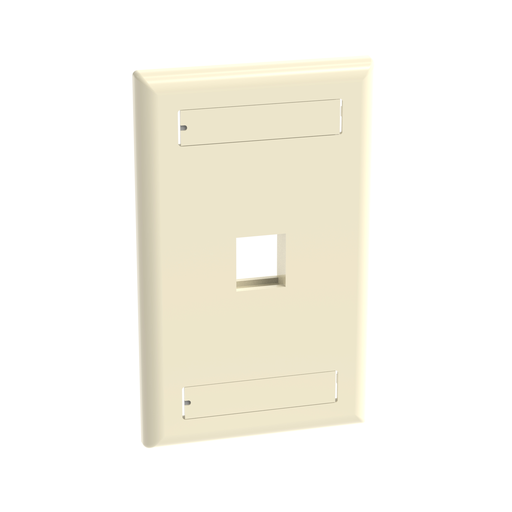 Product image for Panduit NK1FEIY Faceplate, 1-Port, Electric Ivory, with Label Pocket