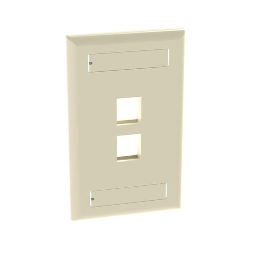 NetKey® Faceplate, 2-Port, Electric Ivory, with Label Pocket