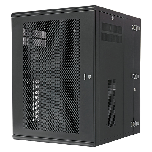 Product image for Panduit PZWMC1830P Wall Mount Cabinet, 18RU, 30" Depth, Perforated Door, Black